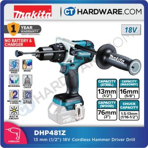 MAKITA DHP481Z 13MM (1/2")  Cordless Hammer Driver Drill