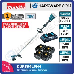 MAKITA DUR364LPM4 36V XPT CORDLESS GRASS TRIMMER WITH BRUSHLESS MOTOR (LXT SERIES) 