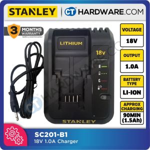 STANLEY BATTERY CHARGER 18V 1.0A SC201