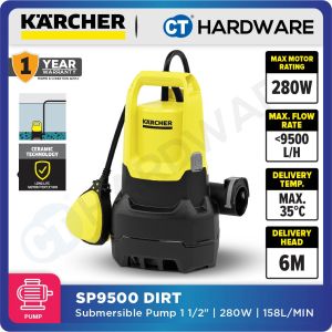 KARCHER SP 9.500 DIRT SUBMERSIBLE PUMP 1 1/2" | 280W | 158L/MIN | 6M/H COME WITH 10 METER CABLE & FLOAT SWITCH [ SP9500DIRT ] (RAYA PROMO)