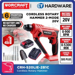 WORCRAFT CRH-S20LiEM Cordless Rotary Hammer 2-Mode | 20V | 900RPM | SDS PLUS Come With 1x 2.0Ah Battery + 1x Charger