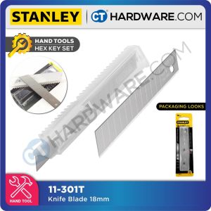 STANLEY 11301T QUICK-POINT CUTTER / KNIFE BLADE 18MM (10 PCS) [ 11301T ]