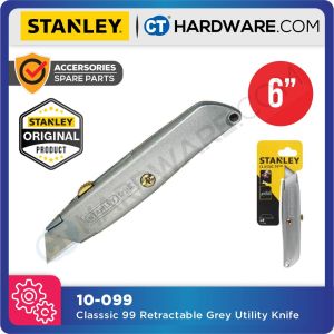 STANLEY 10099 CLASSIC RETRACTABLE GREY UTILITY KNIFE 6" (10-099)