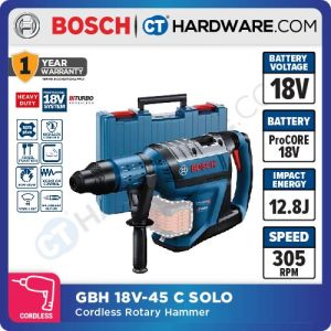 BOSCH GBH 18V-45 C CORDLESS ROTARY HAMMER WITHOUT BATTERY & CHARGER 0611913180 (BITURBO BRUSHLESS)